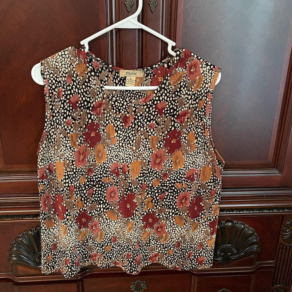 Plenty by Tracy Reese Red and Cream Boxy Blouse